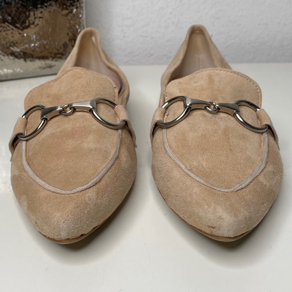 Michele Lopriore La Difforenza Tan Suede Loafers Pointed Toe Flats 40 EU/10 US - Picture 4 of 10